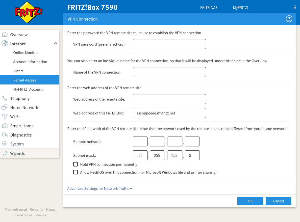 Fritz!Box VPN creation